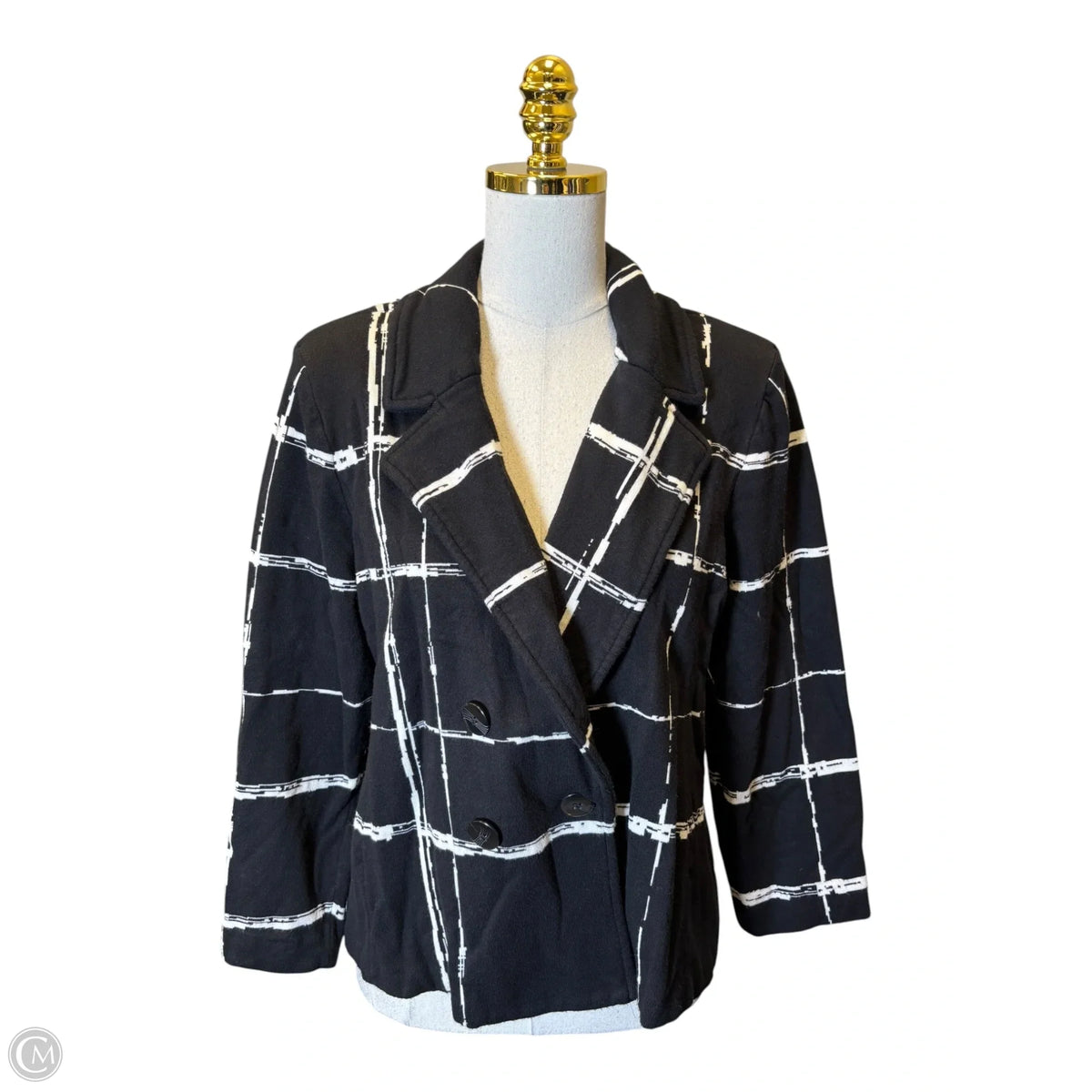 Jacket Other By Chicos In Black & White, Size: L
