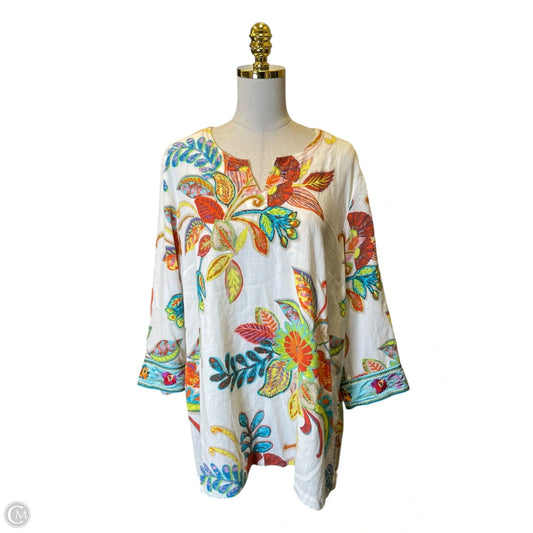 Top 3/4 Sleeve By John Mark In Multi-colored, Size: Xl