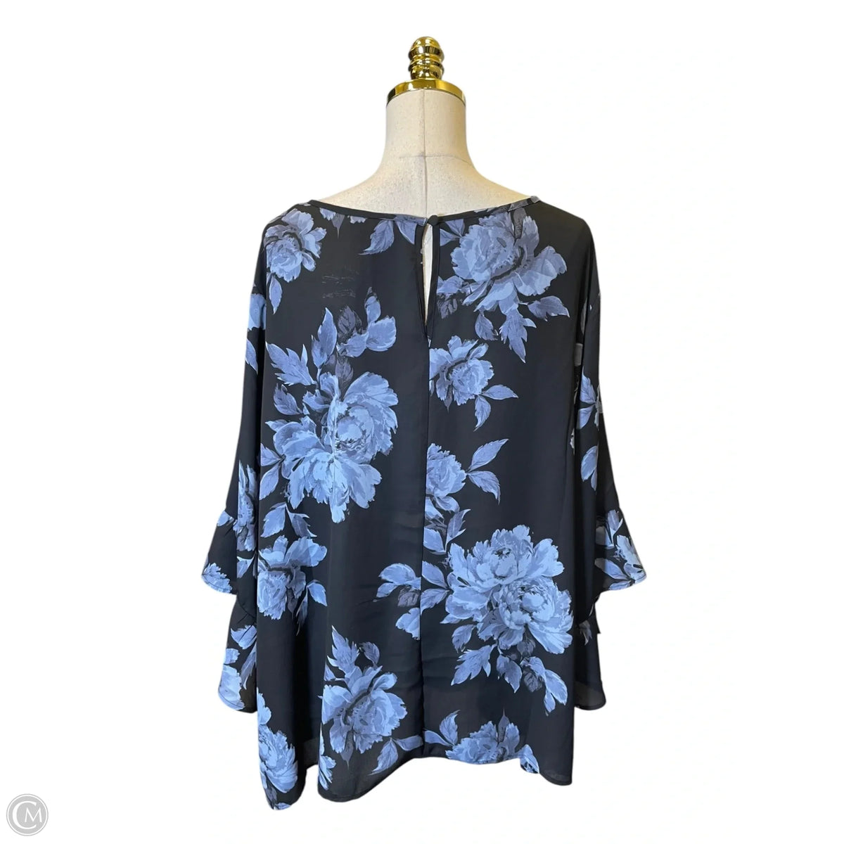 Top 3/4 Sleeve By Torrid In Black & Blue, Size: 5X