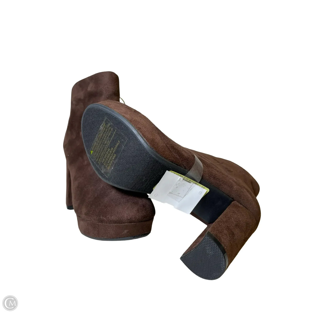 Boots Ankle Heels By Forever In Brown, Size: 8