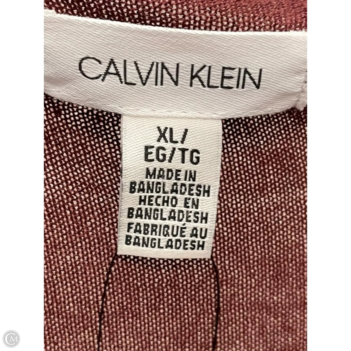 Kimono By Calvin Klein In Maroon, Size: Xl