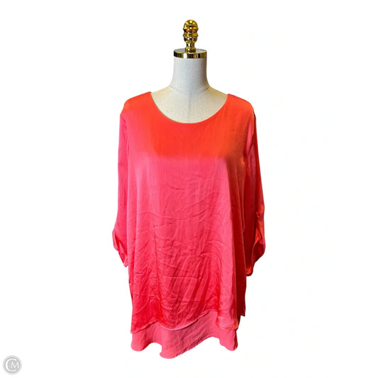 Top 3/4 Sleeve By Chicos In Coral, Size: Xl