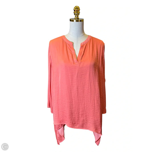 Top 3/4 Sleeve By Chicos In Coral, Size: Xl