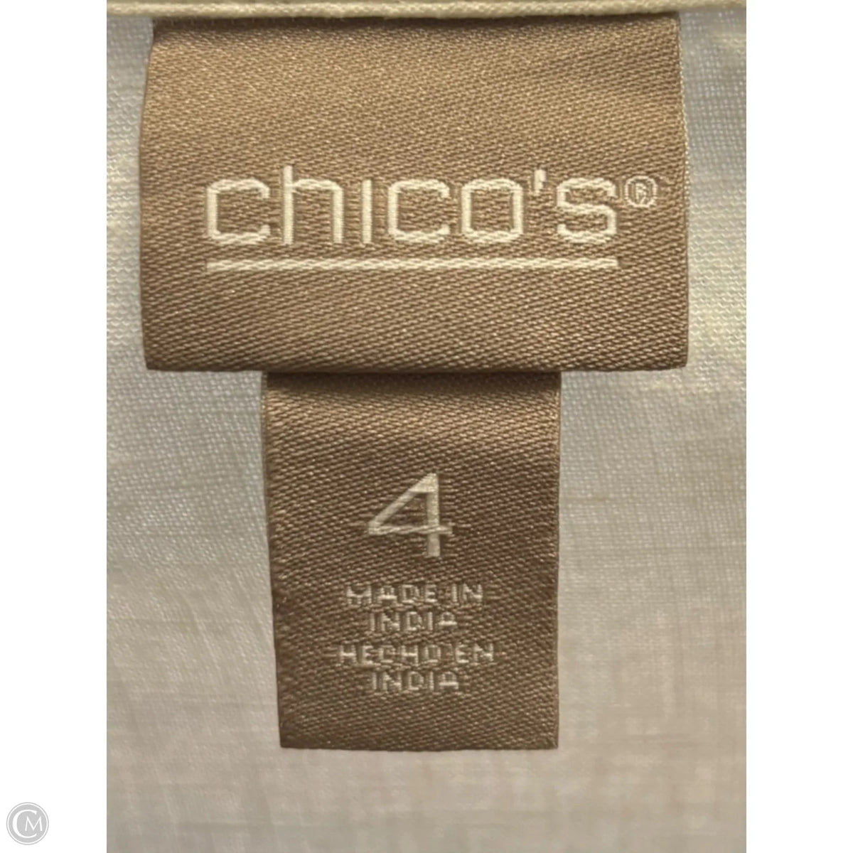 Top 3/4 Sleeve By Chicos In White, Size: Xxl