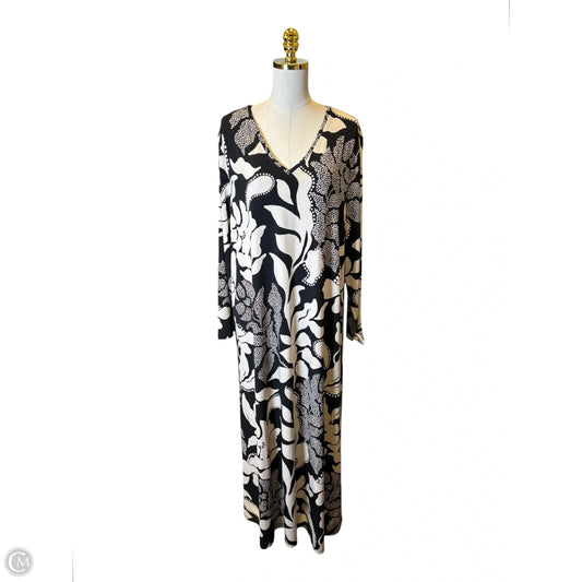Dress Casual Maxi By Chicos In Black & Cream, Size: Xxl