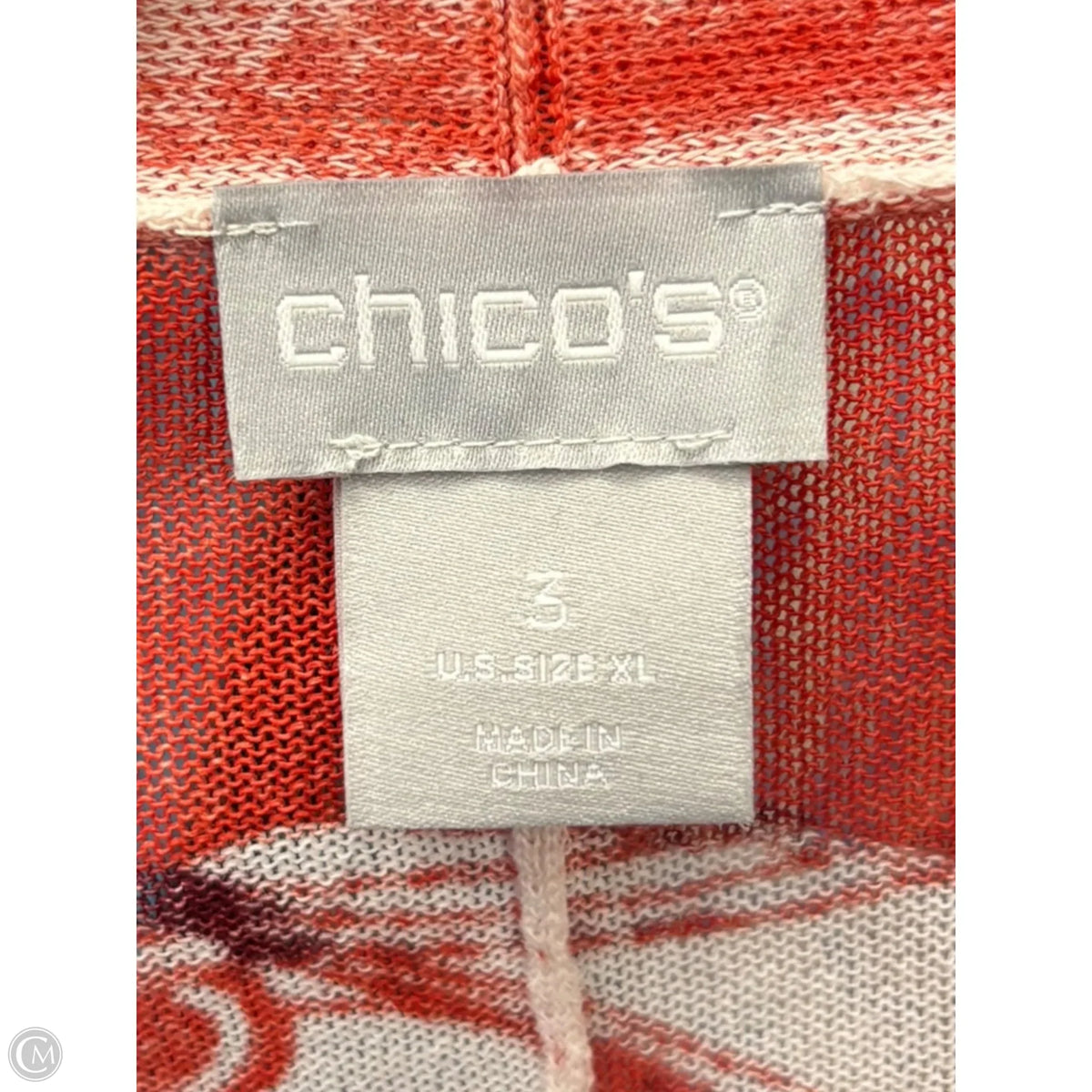 Kimono By Chicos In Red & White, Size: Xl