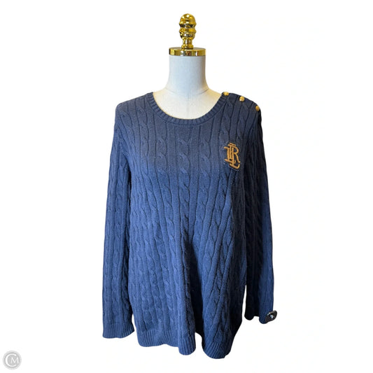 Sweater By Lauren By Ralph Lauren In Navy, Size: 1x