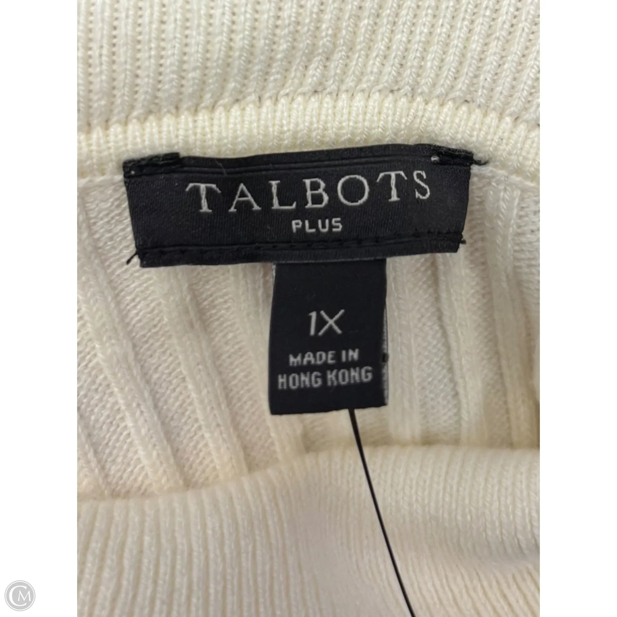 Sweater By Talbots In Cream, Size: 1x