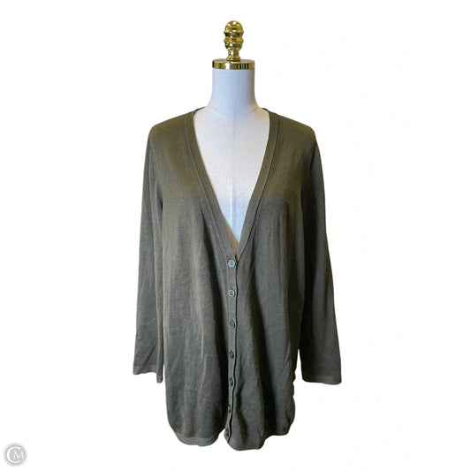 Sweater Cardigan By Talbots In Green, Size: 1x
