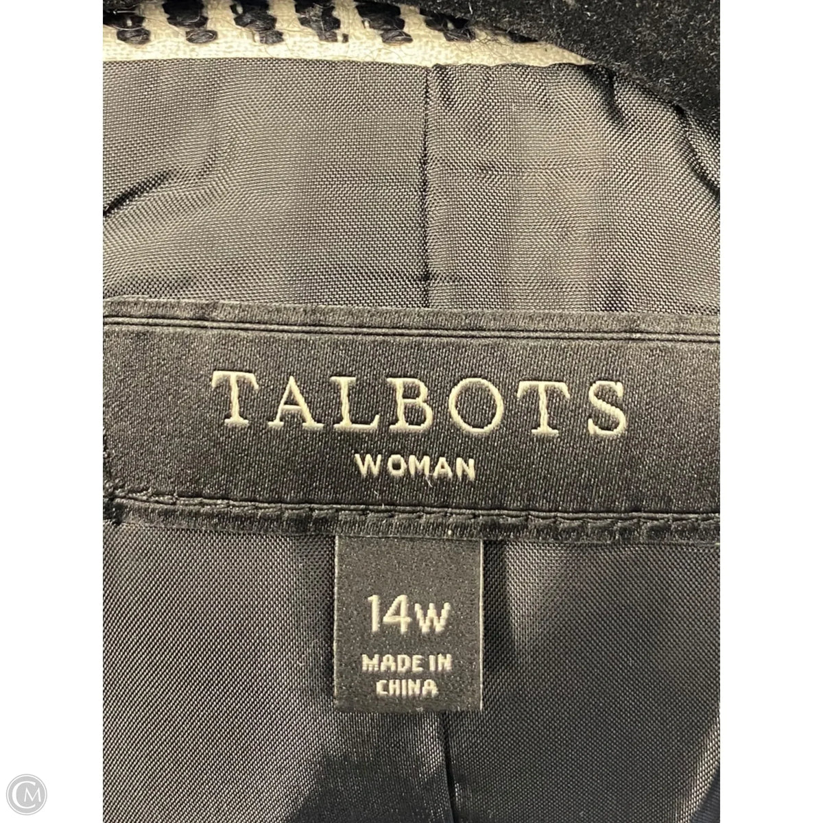 Vest Other By Talbots In Black & White, Size: 14