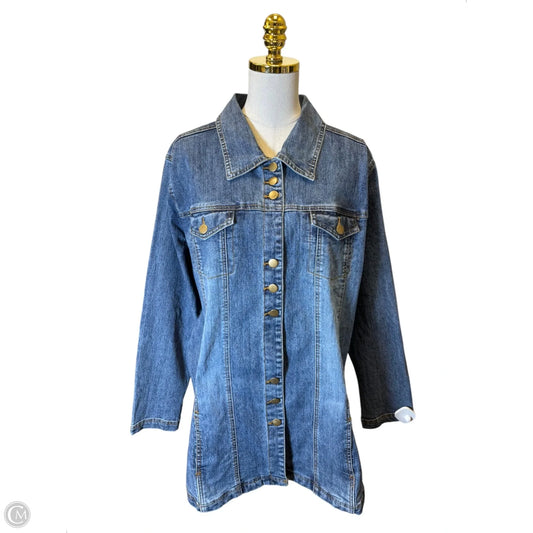 Jacket Denim By Denim 24/7 In Blue Denim, Size: 18