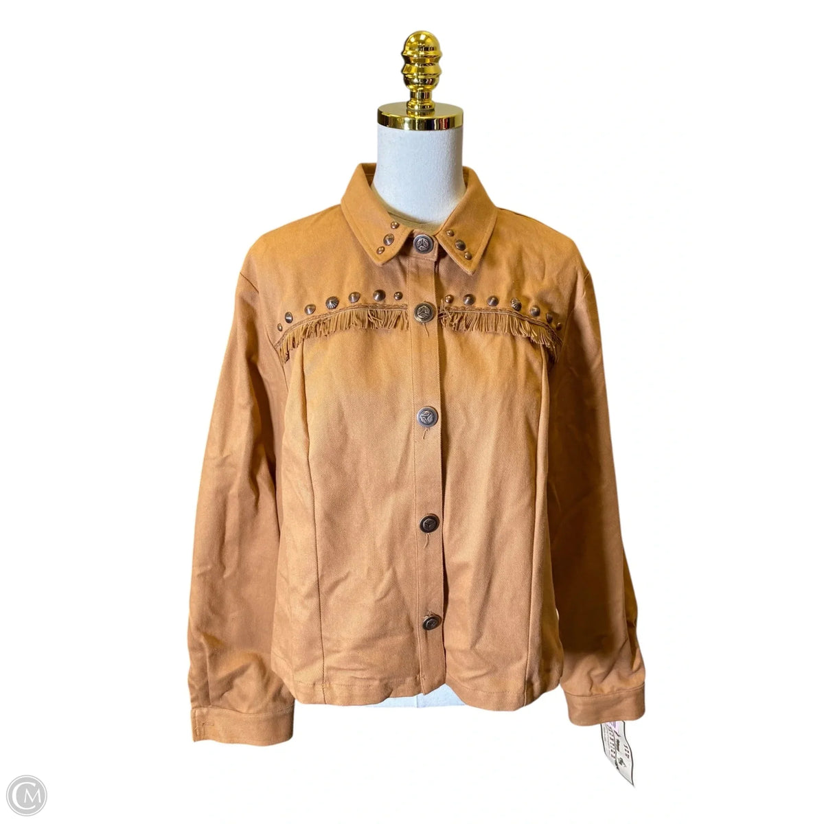 Jacket Denim By New Frontier In Brown, Size: 1x