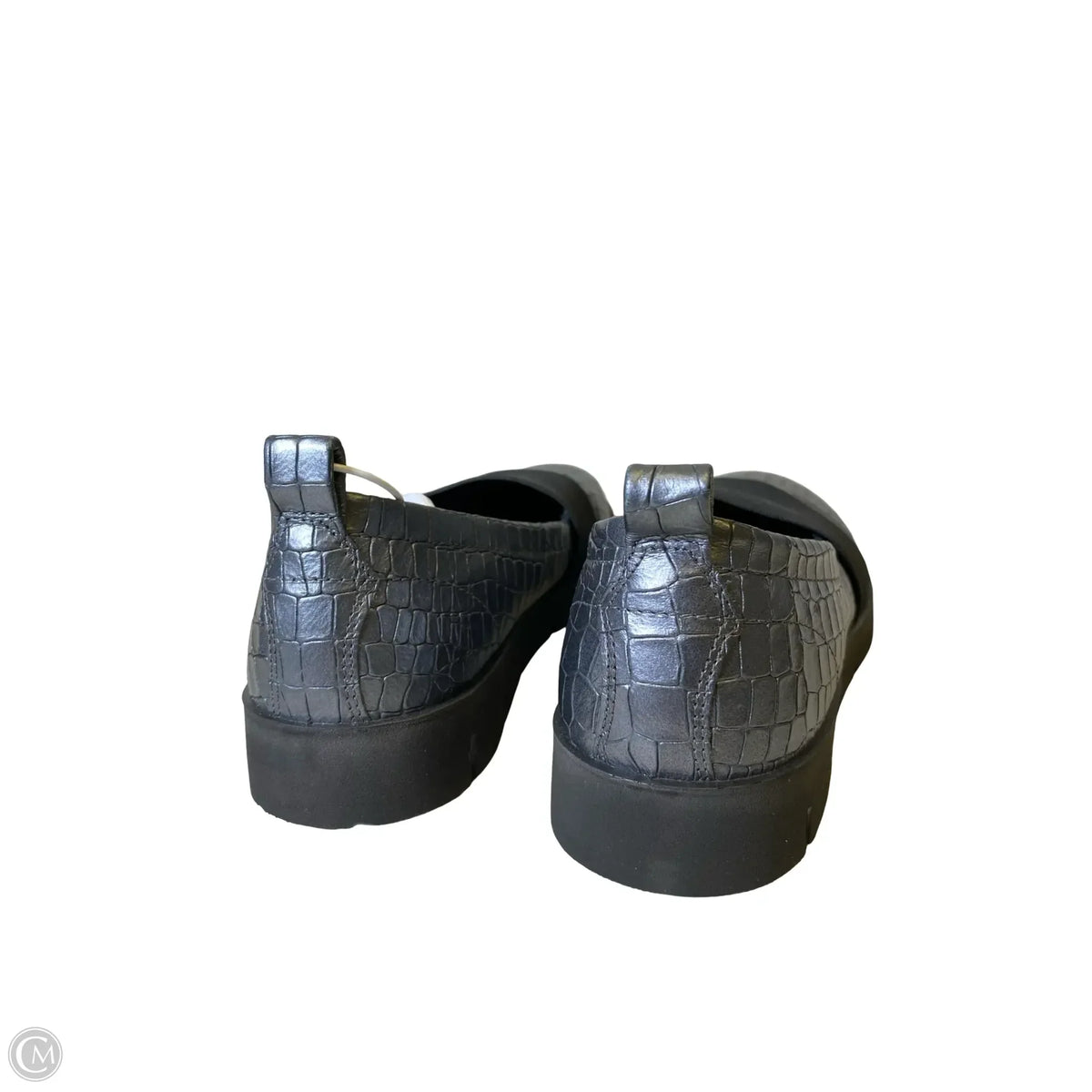 Shoes Flats By Ecco In Black & Silver, Size: 10.5