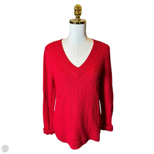 Sweater By Talbots In Red, Size: L
