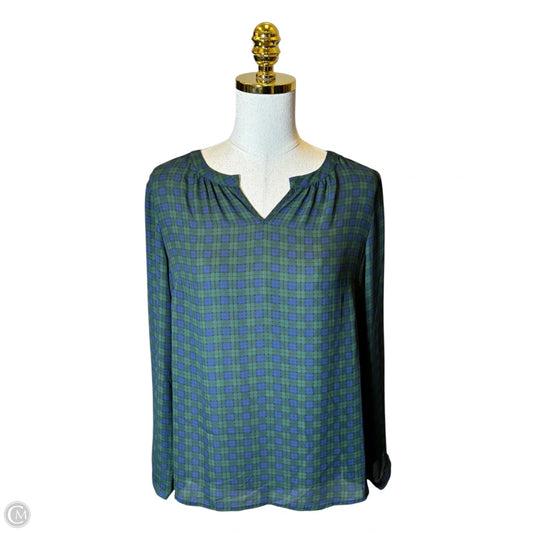 Top Long Sleeve By Talbots In Plaid Pattern, Size: S
