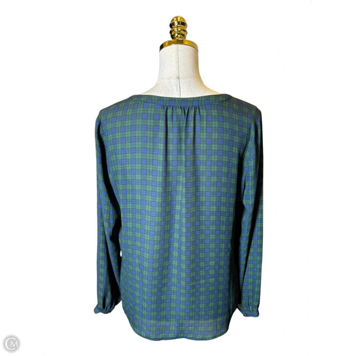 Top Long Sleeve By Talbots In Plaid Pattern, Size: S