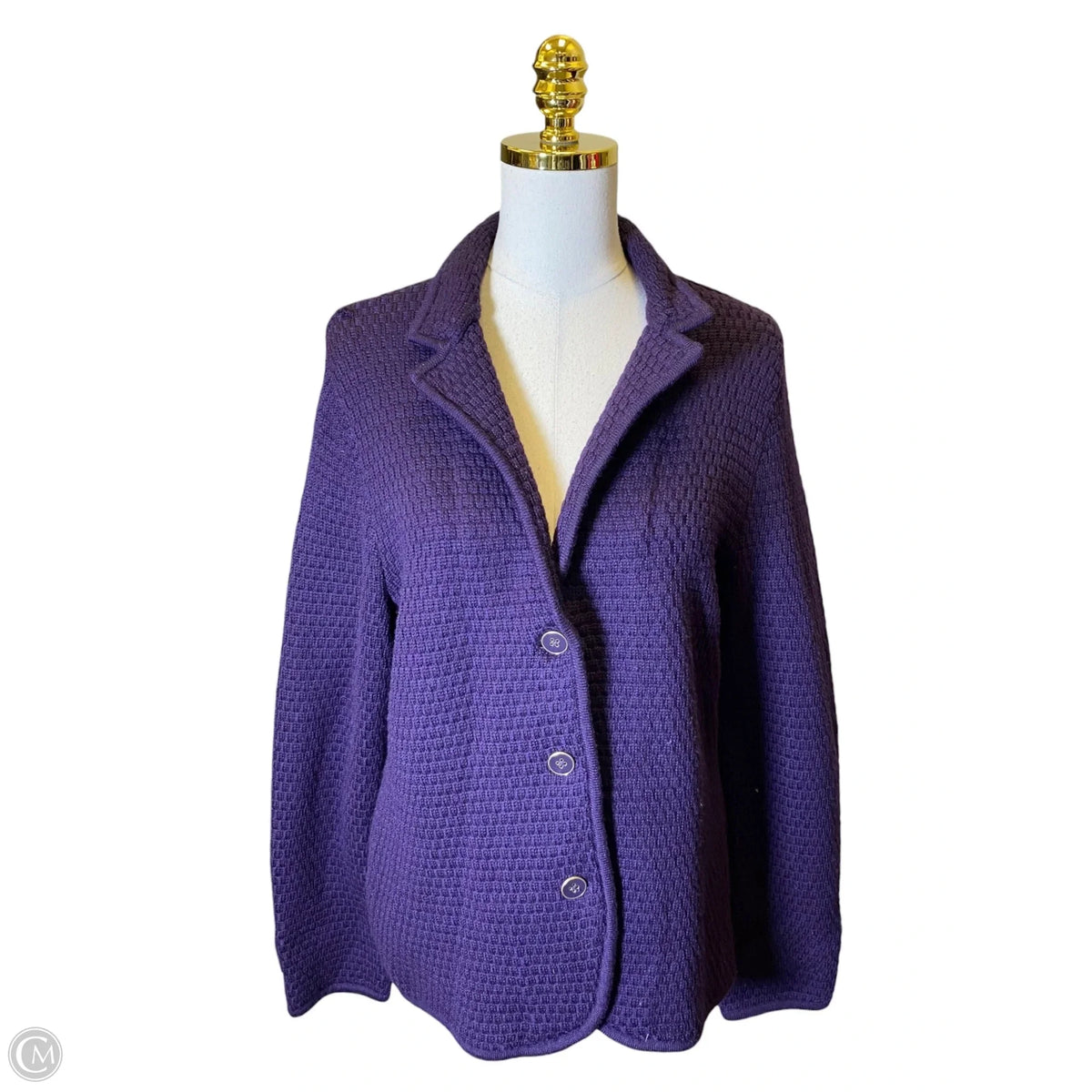 Jacket Fleece By Talbots In Purple, Size: L