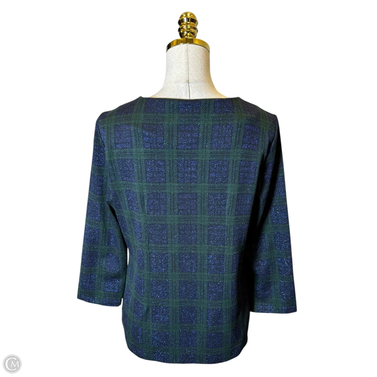 Top Long Sleeve By Talbots In Plaid Pattern, Size: M