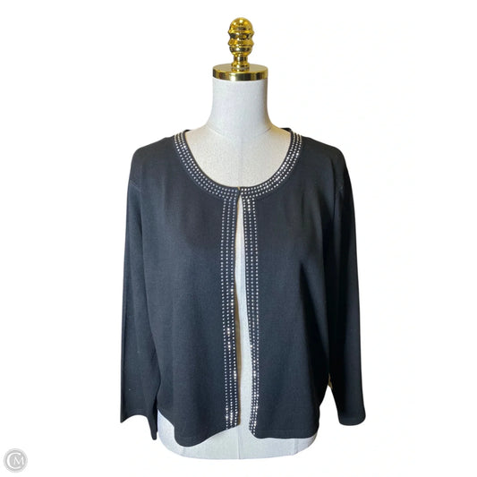 Cardigan By Clothes Mentor In Black & Silver, Size: 1x