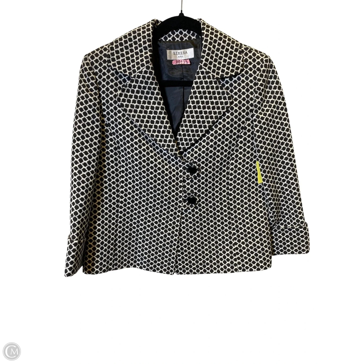 Blazer By Clothes Mentor In Black & White, Size: 10