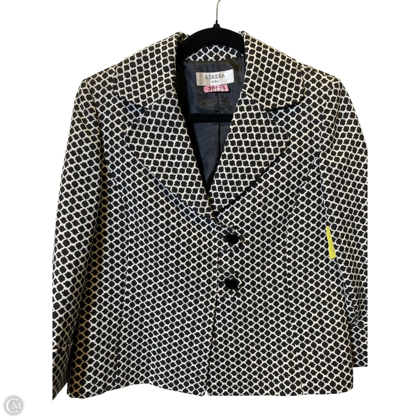 Blazer By Clothes Mentor In Black & White, Size: 10