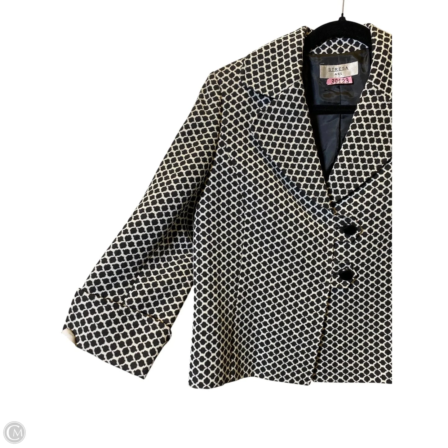 Blazer By Clothes Mentor In Black & White, Size: 10