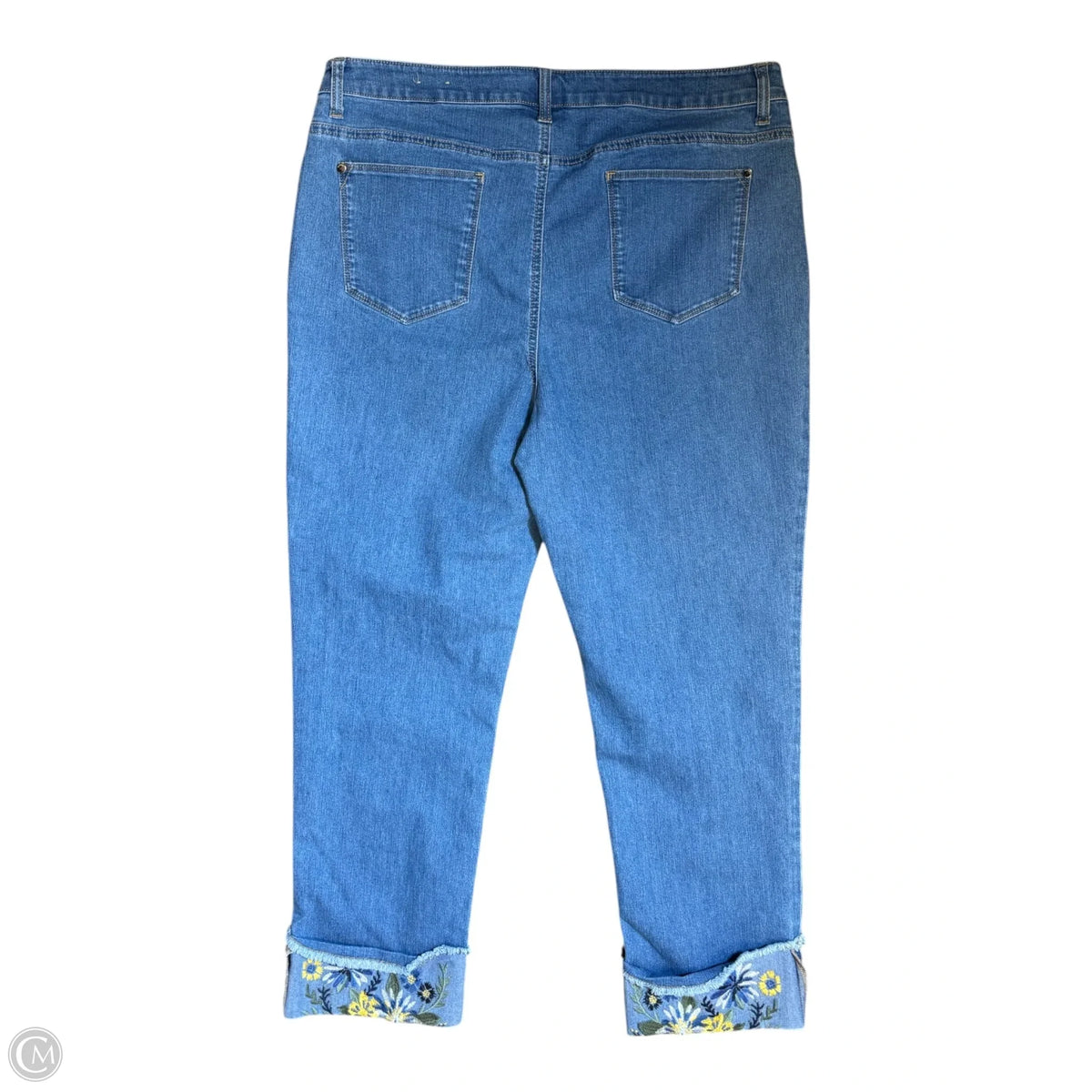 Jeans Straight By Chicos In Blue Denim, Size: L