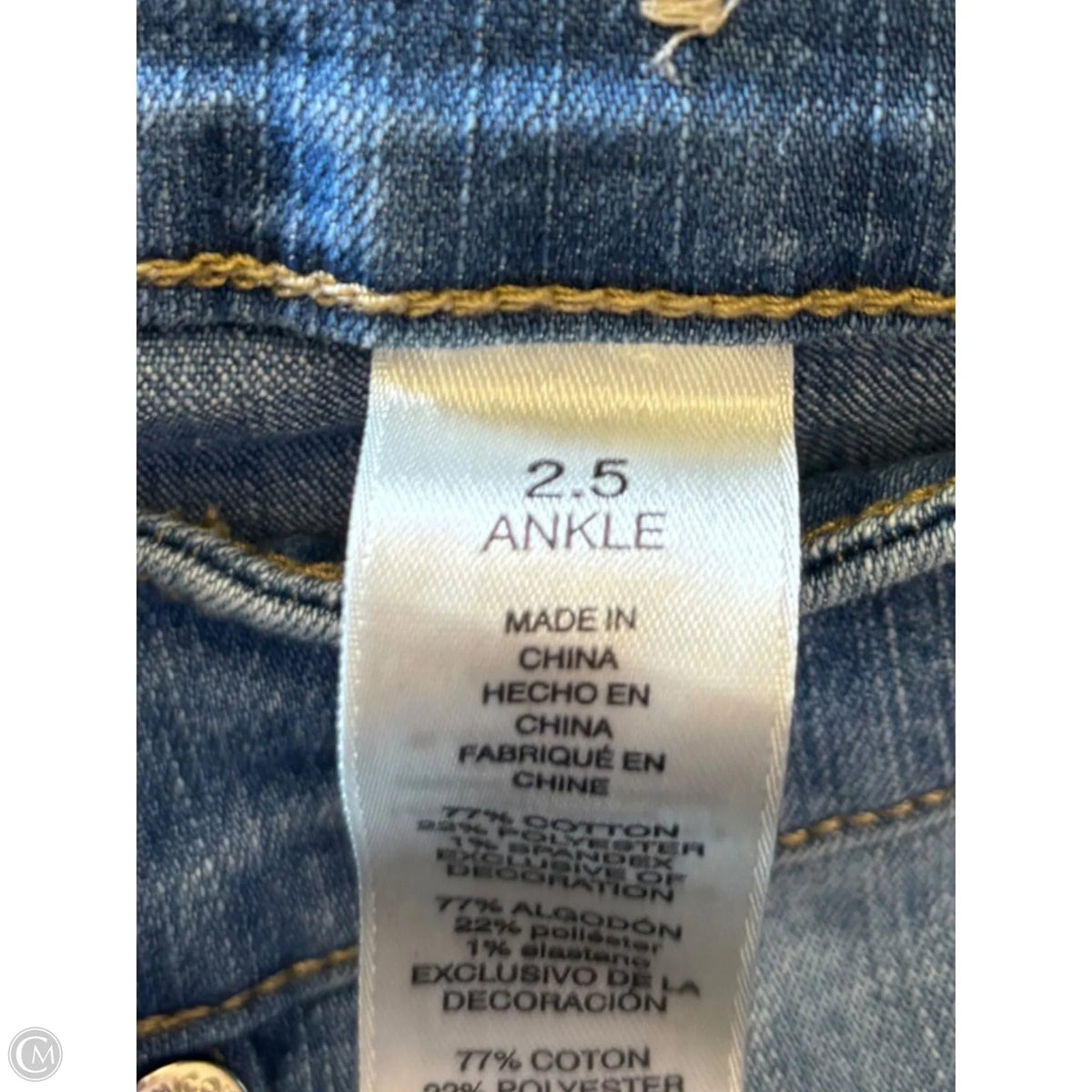 Jeans Straight By Chicos In Blue Denim, Size: L