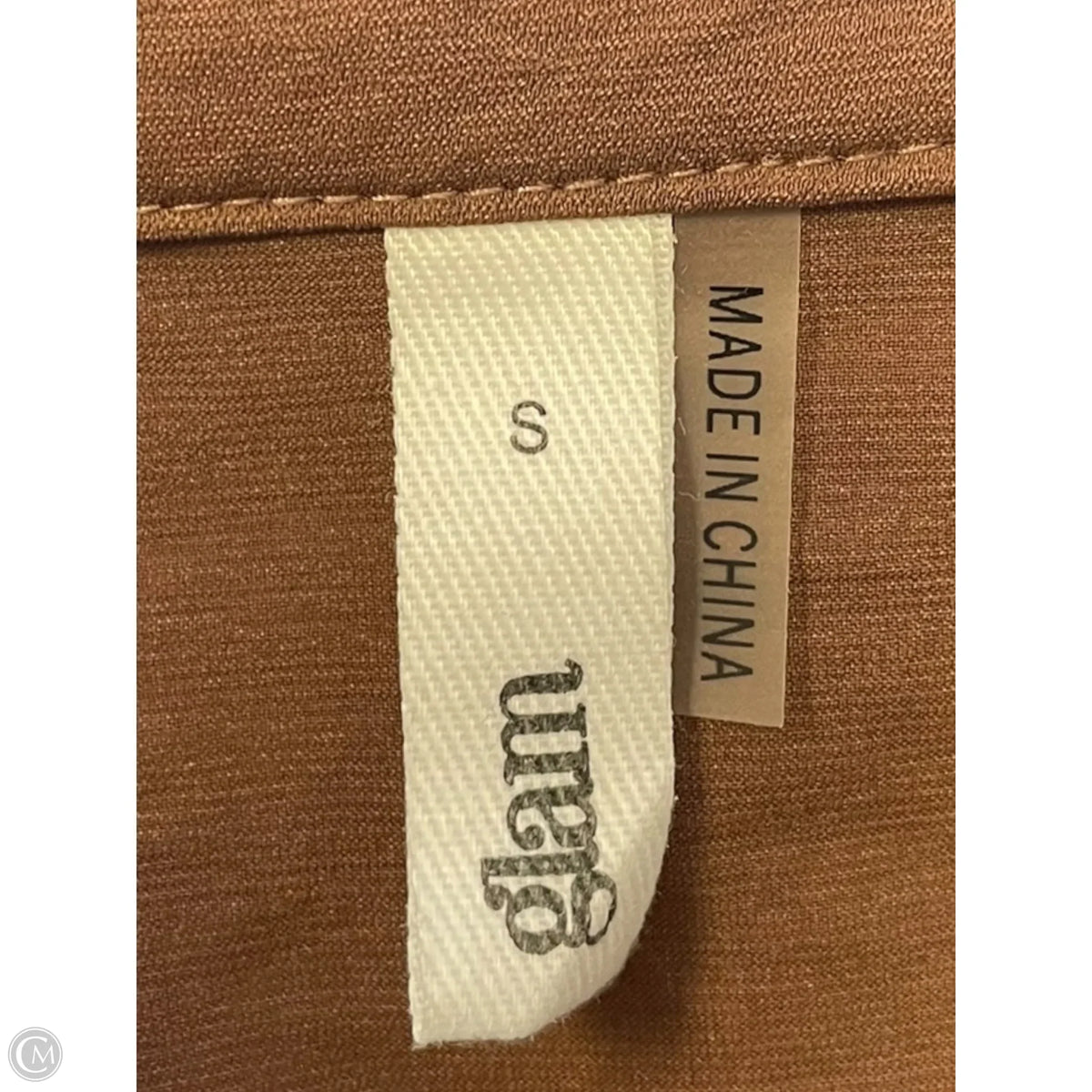 Top Sleeveless By Glam In Brown, Size: S
