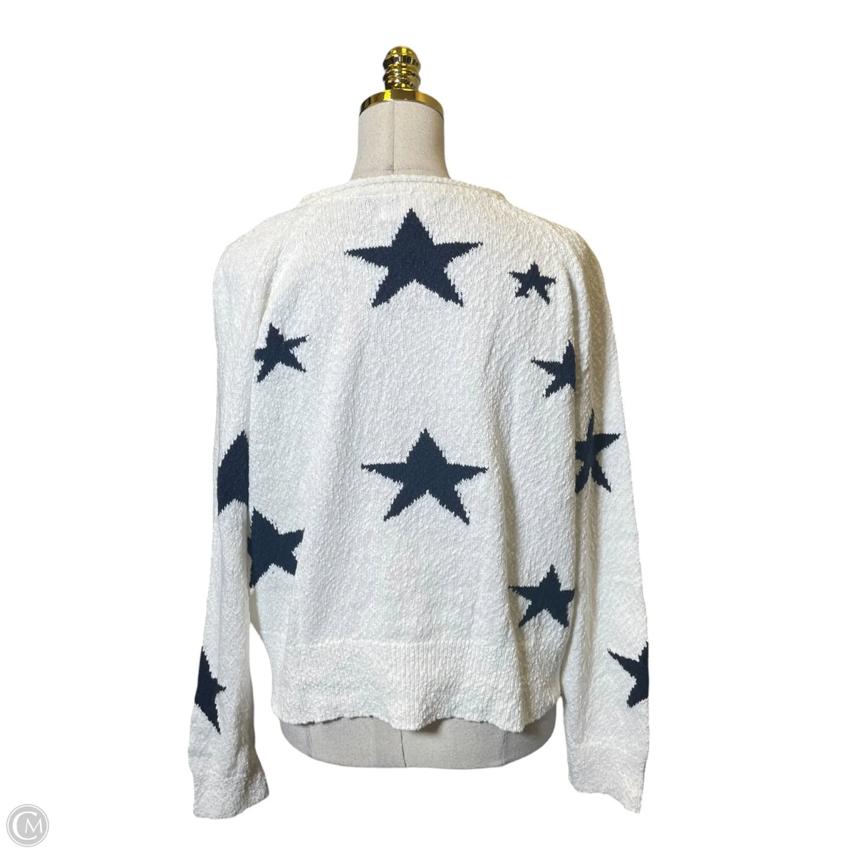 Sweater By Loft In Blue & White, Size: M
