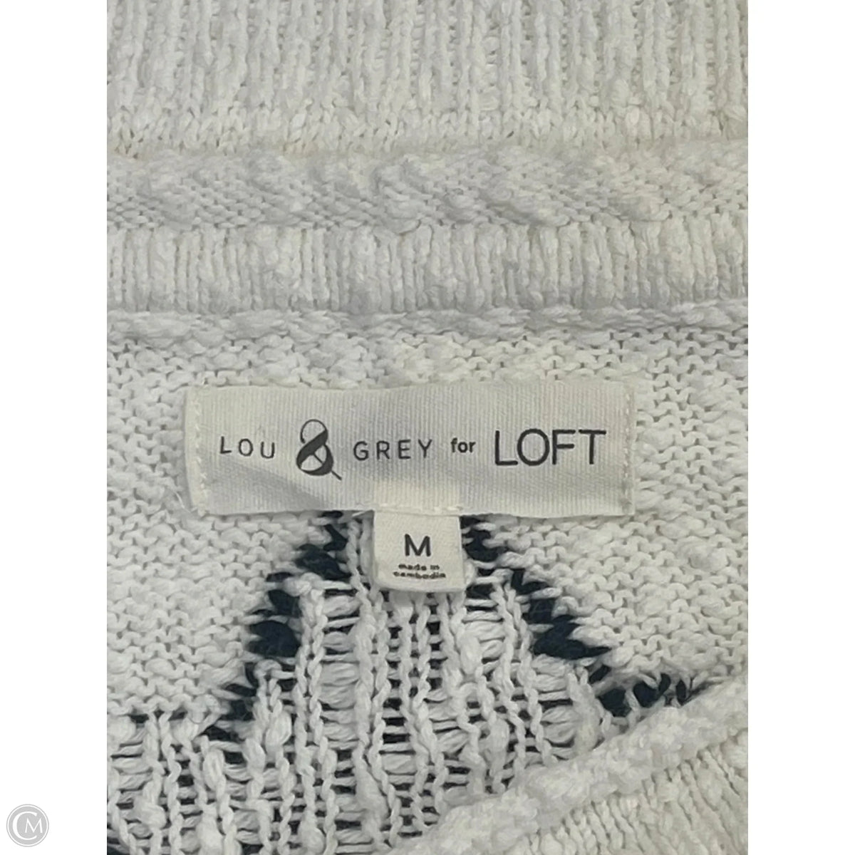 Sweater By Loft In Blue & White, Size: M