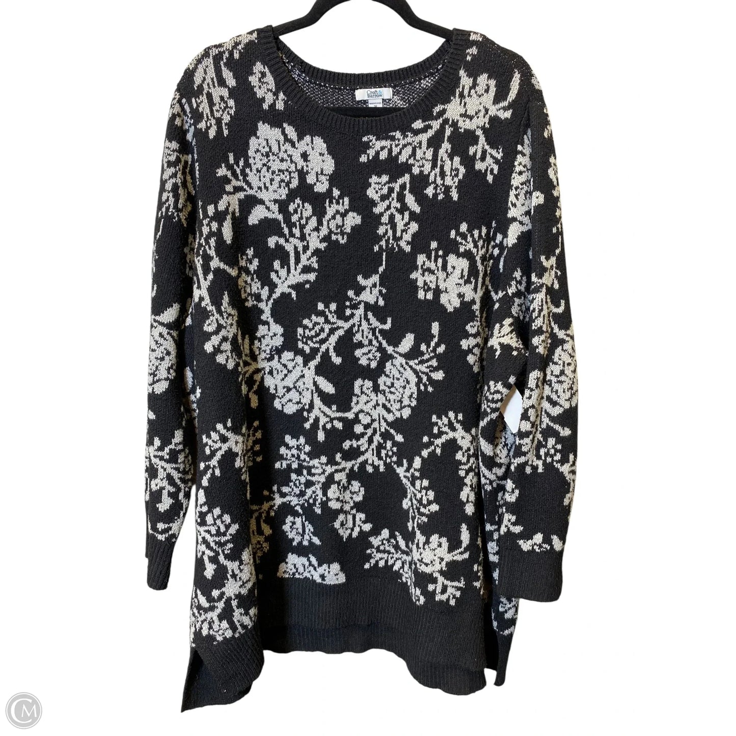 Sweater By Croft And Barrow In Black & Silver, Size: 2x