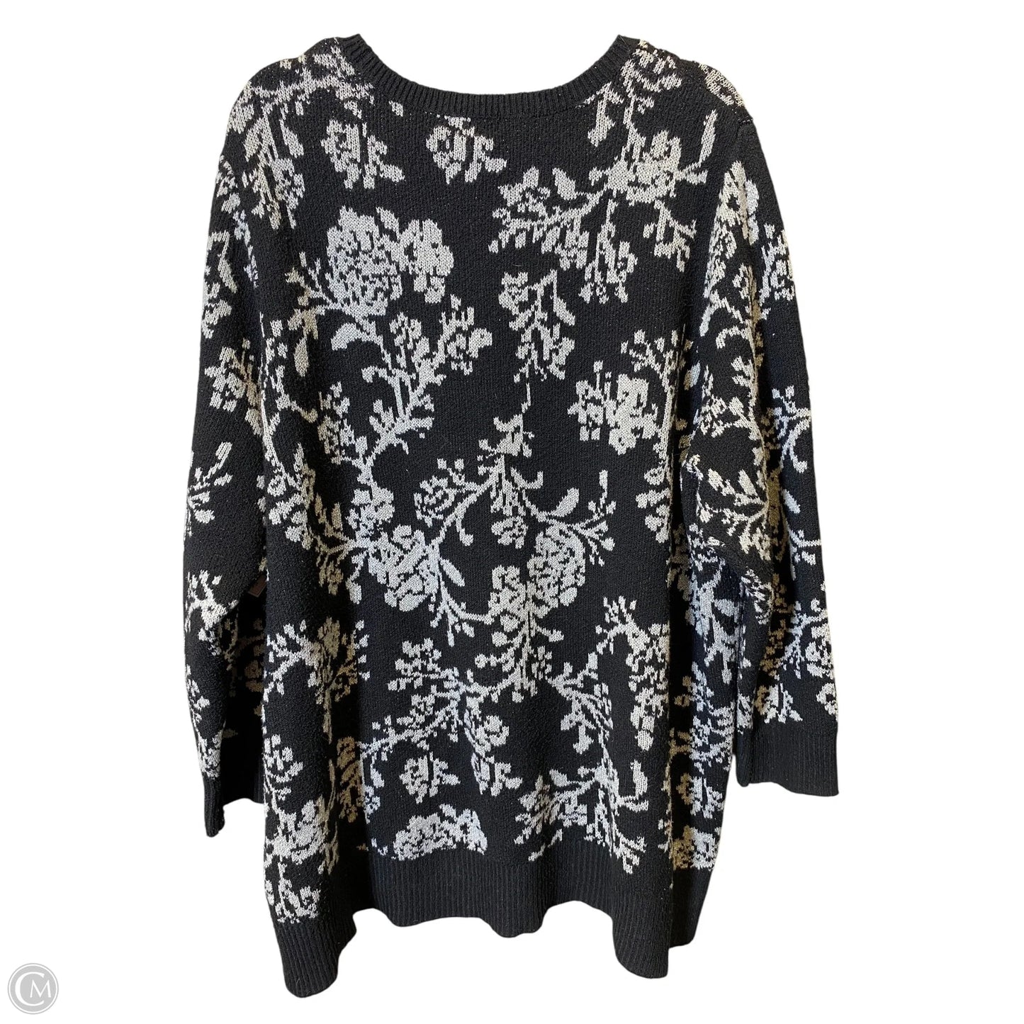 Sweater By Croft And Barrow In Black & Silver, Size: 2x