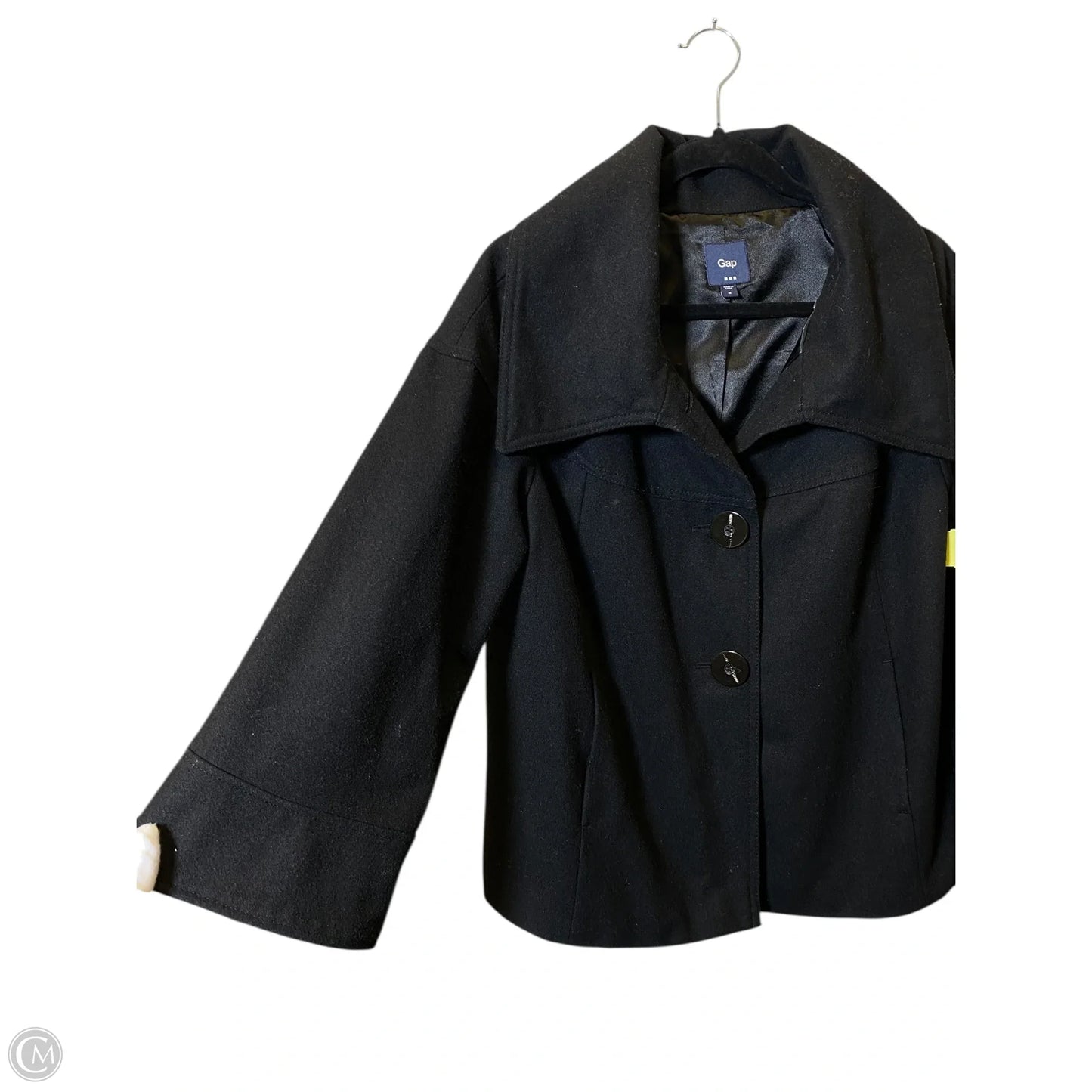 Coat Wool By Gap In Black, Size: M