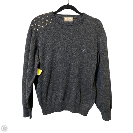 Sweater Luxury Designer By Thomas Burberry In Grey, Size: S