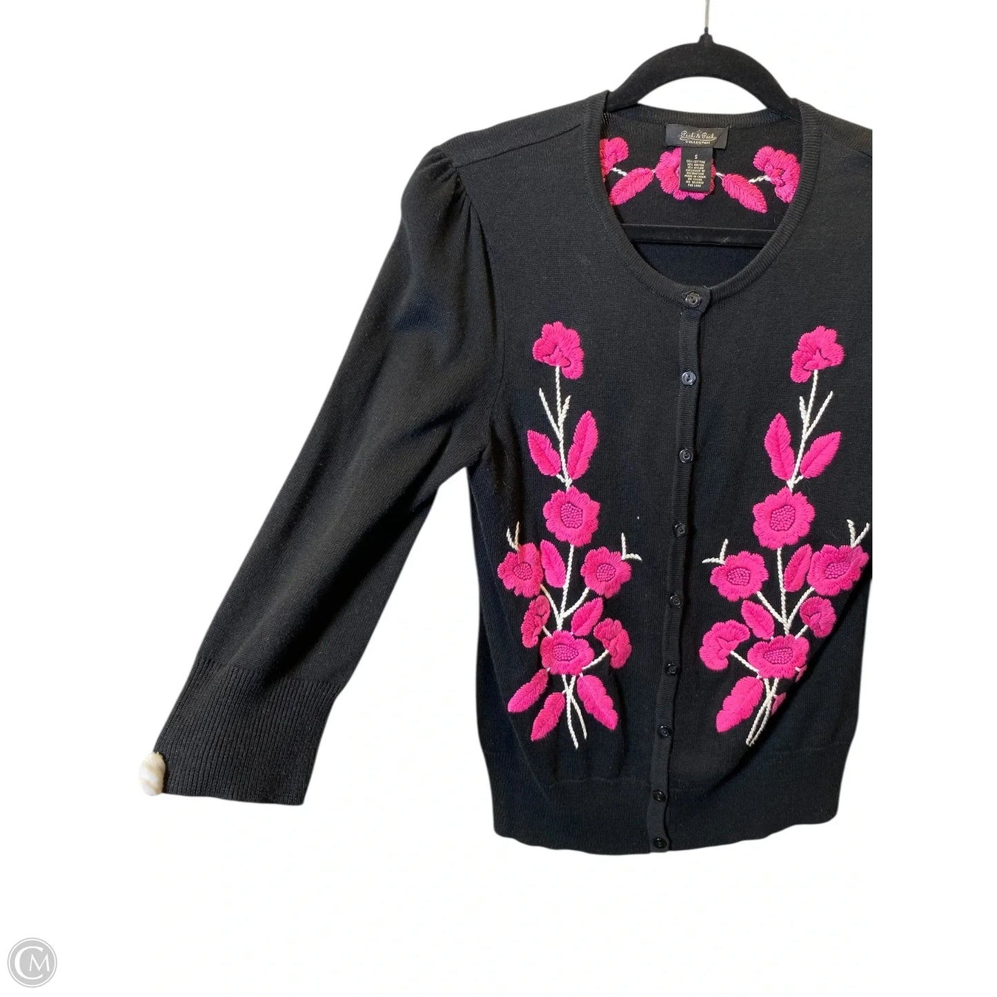 Sweater Cardigan By Peck And Peck In Black, Size: S