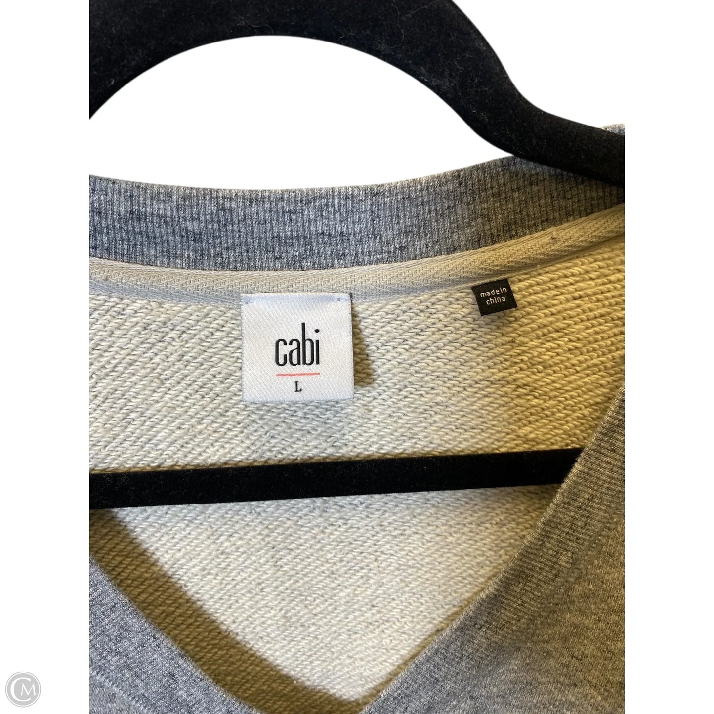 Sweater By Cabi In Cream & Grey, Size: L