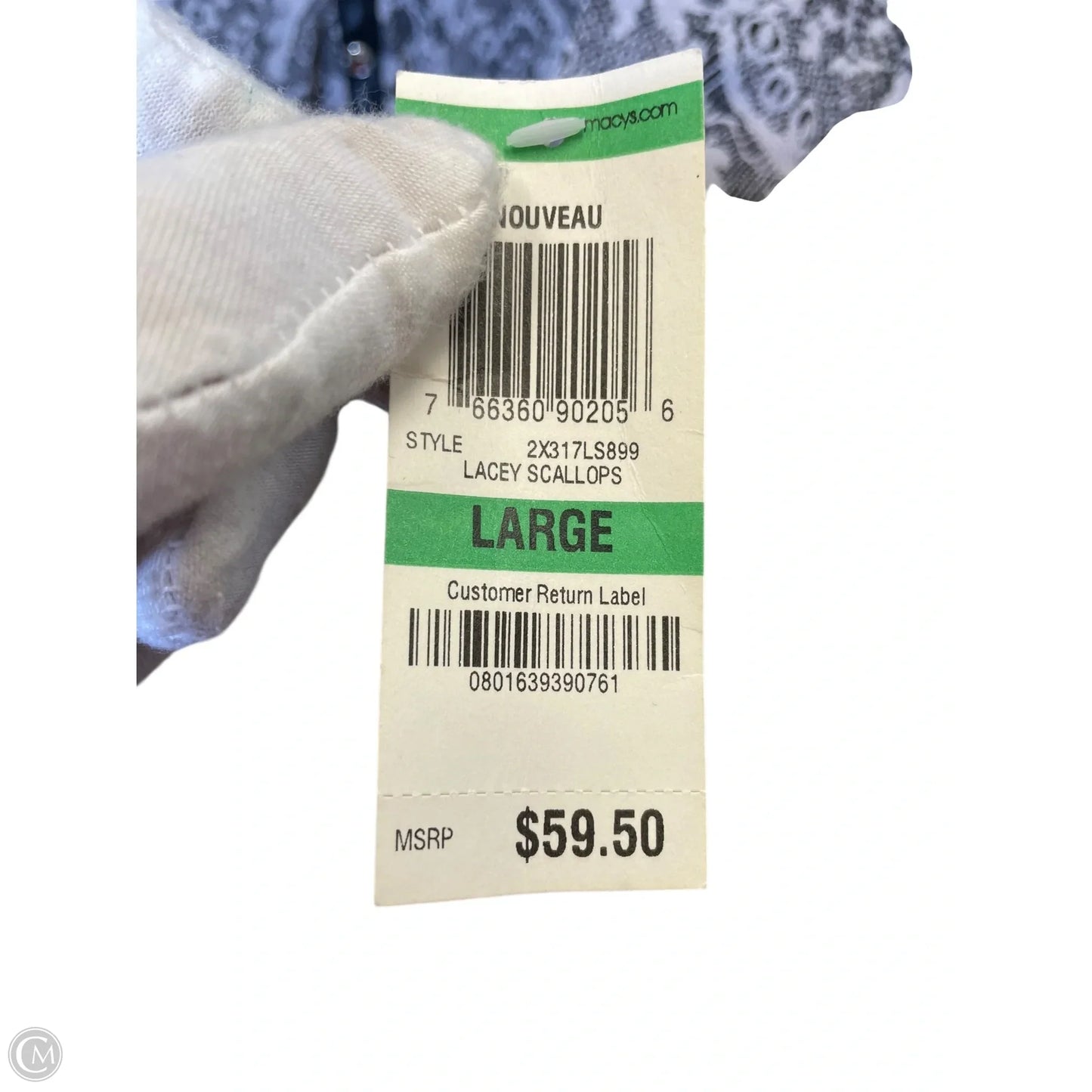 Blouse Long Sleeve By Inc In Black & Grey, Size: L