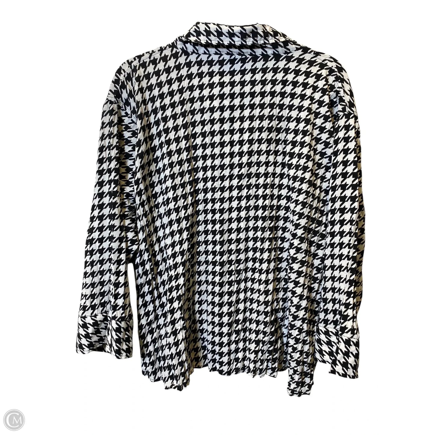 Top Long Sleeve By Scott Taylor In Black & White, Size: 3x