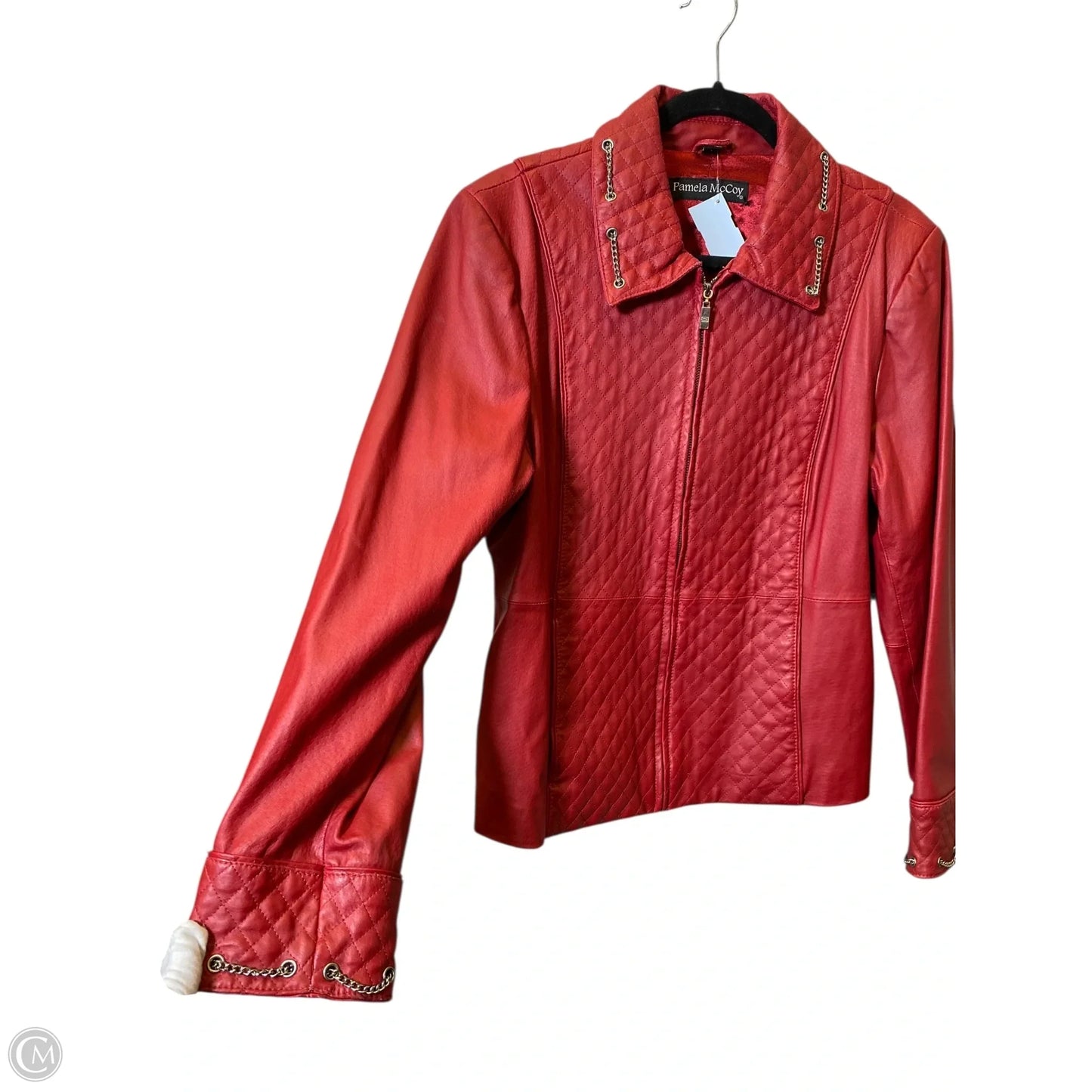 Jacket Leather By Pamela Mccoy In Red, Size: L