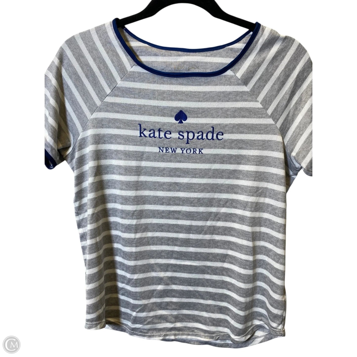 Top Short Sleeve Designer By Kate Spade In Striped Pattern, Size: S