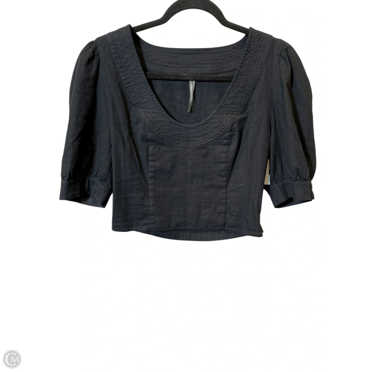 Top Short Sleeve By Anthropologie In Black, Size: S