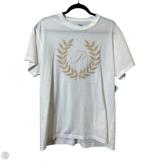 Top Short Sleeve By Pink In White, Size: S