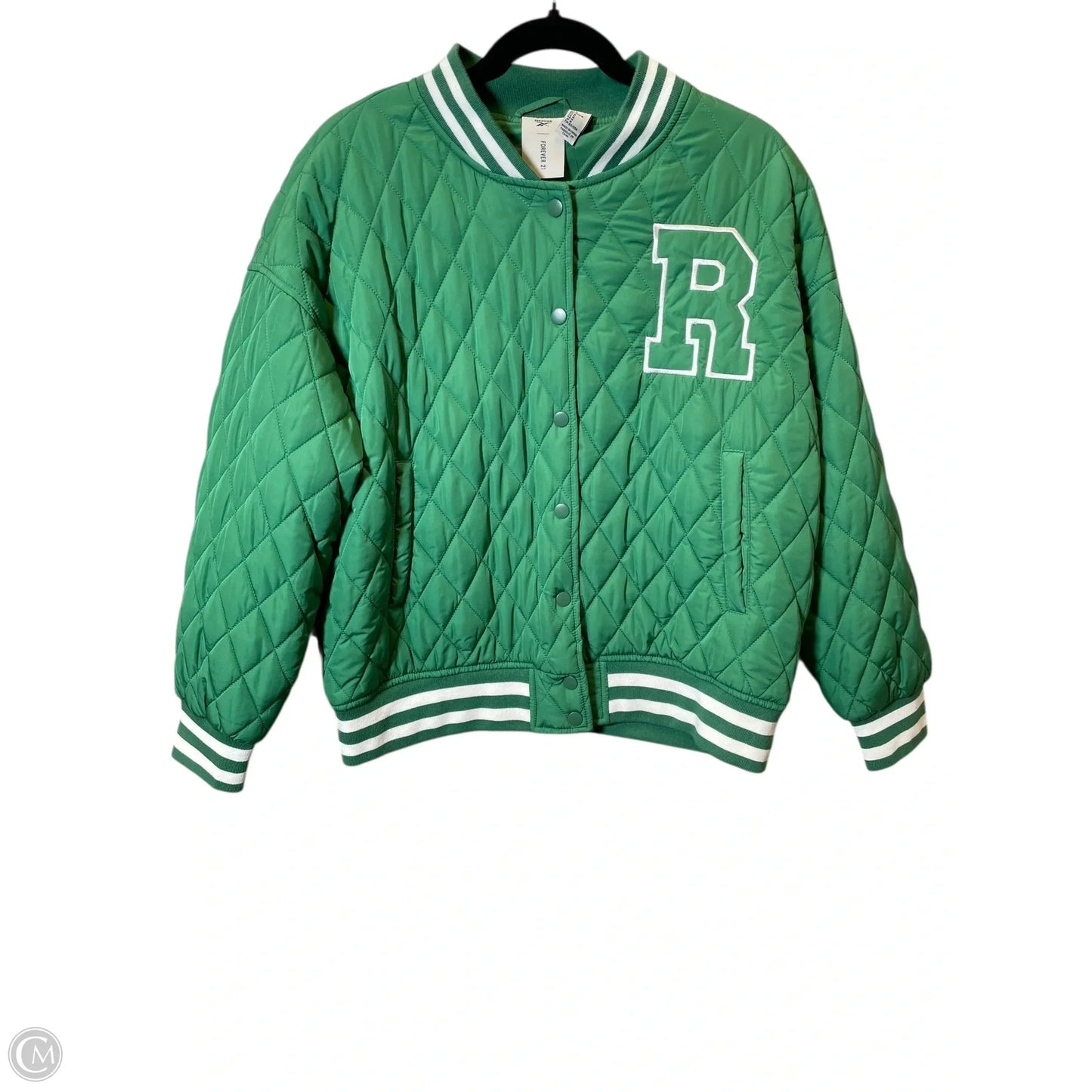 Jacket Puffer & Quilted By Reebok In Green, Size: M