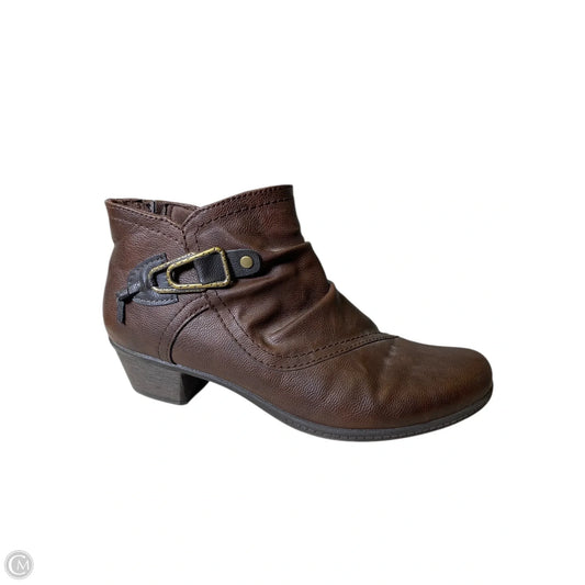 Boots Ankle Heels By Earth Origins In Brown, Size: 9.5
