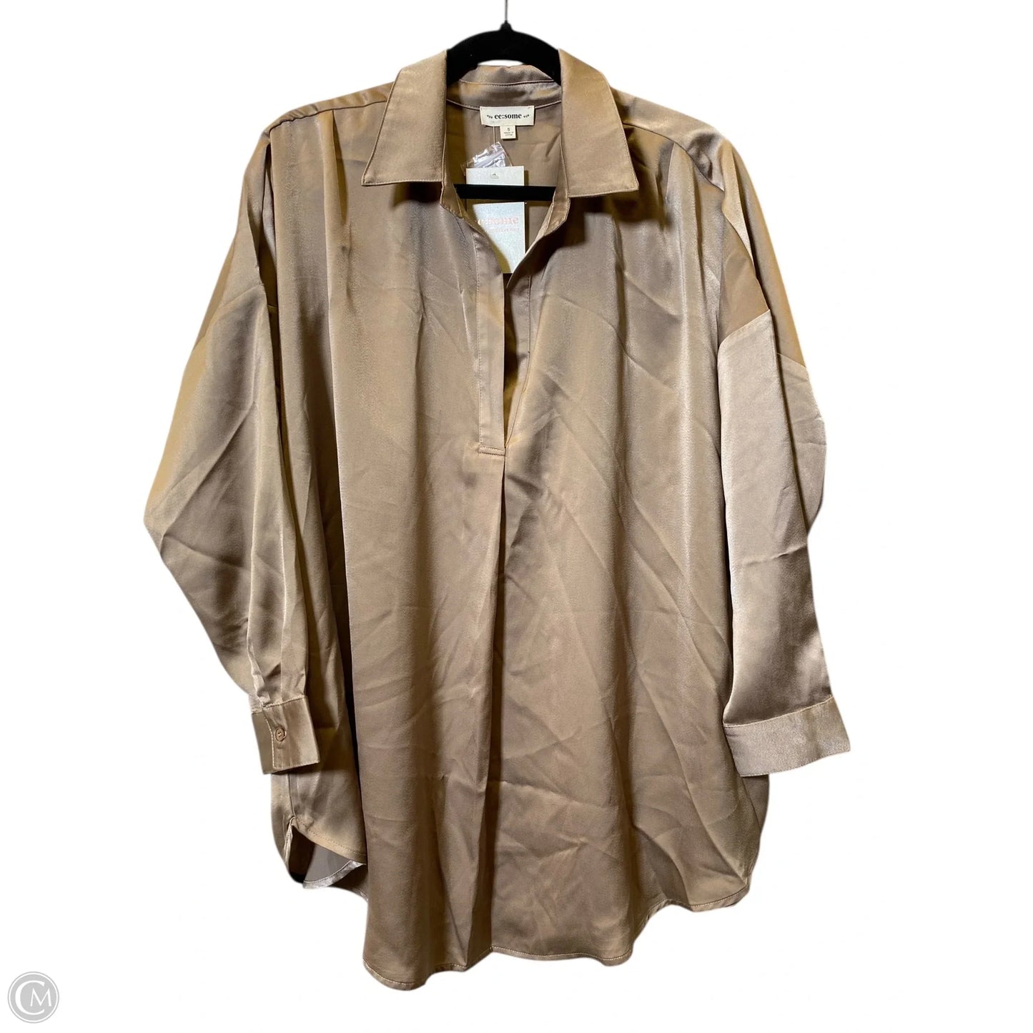 Top Long Sleeve By Ee Some In Beige, Size: S