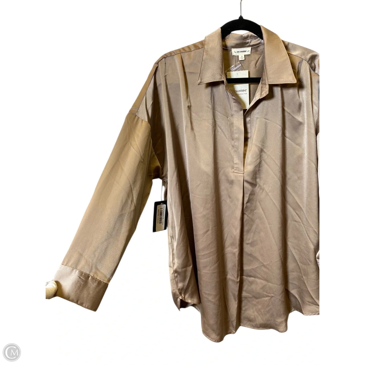 Top Long Sleeve By Ee Some In Beige, Size: S