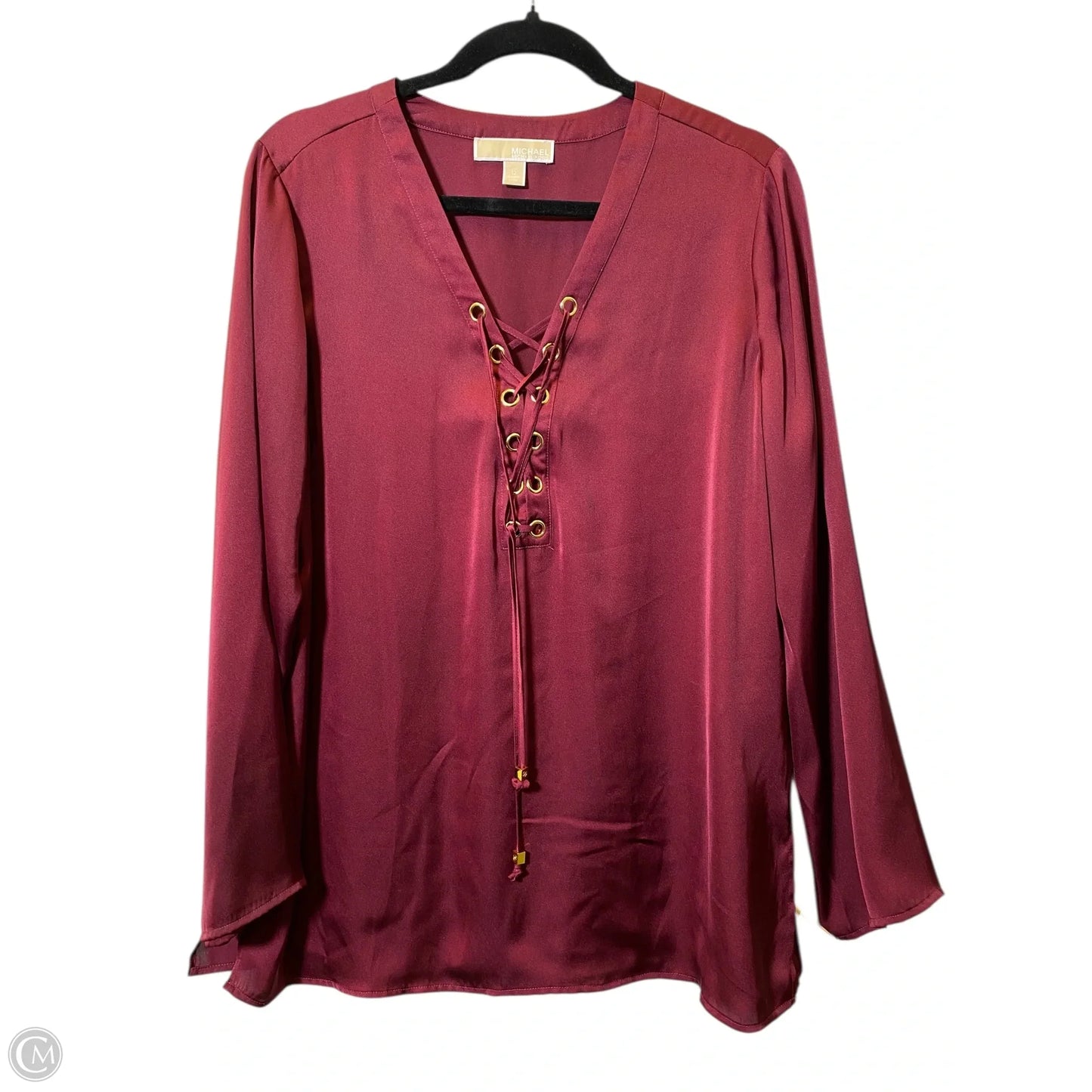 Top Long Sleeve Designer By Michael Kors In Maroon, Size: L