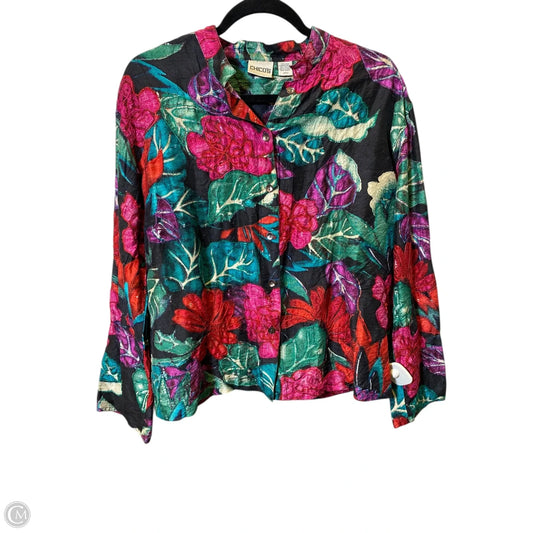 Top Long Sleeve By Chicos In Multi-colored, Size: L