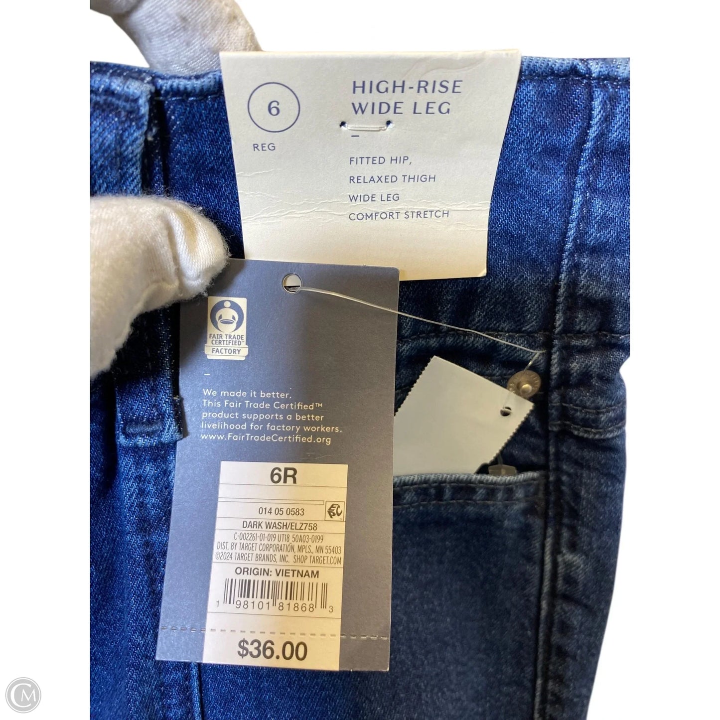Jeans Wide Leg By Universal Thread In Blue Denim, Size: 6